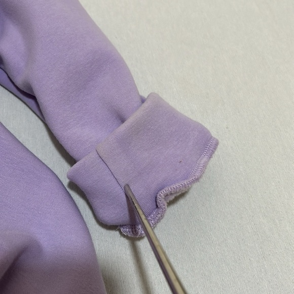 MAINS TRIP FEATHER SWEATSHIRT WOMEN SIZE L PURPLE LONG SLEEVE OVERSIZED - Picture 10 of 11